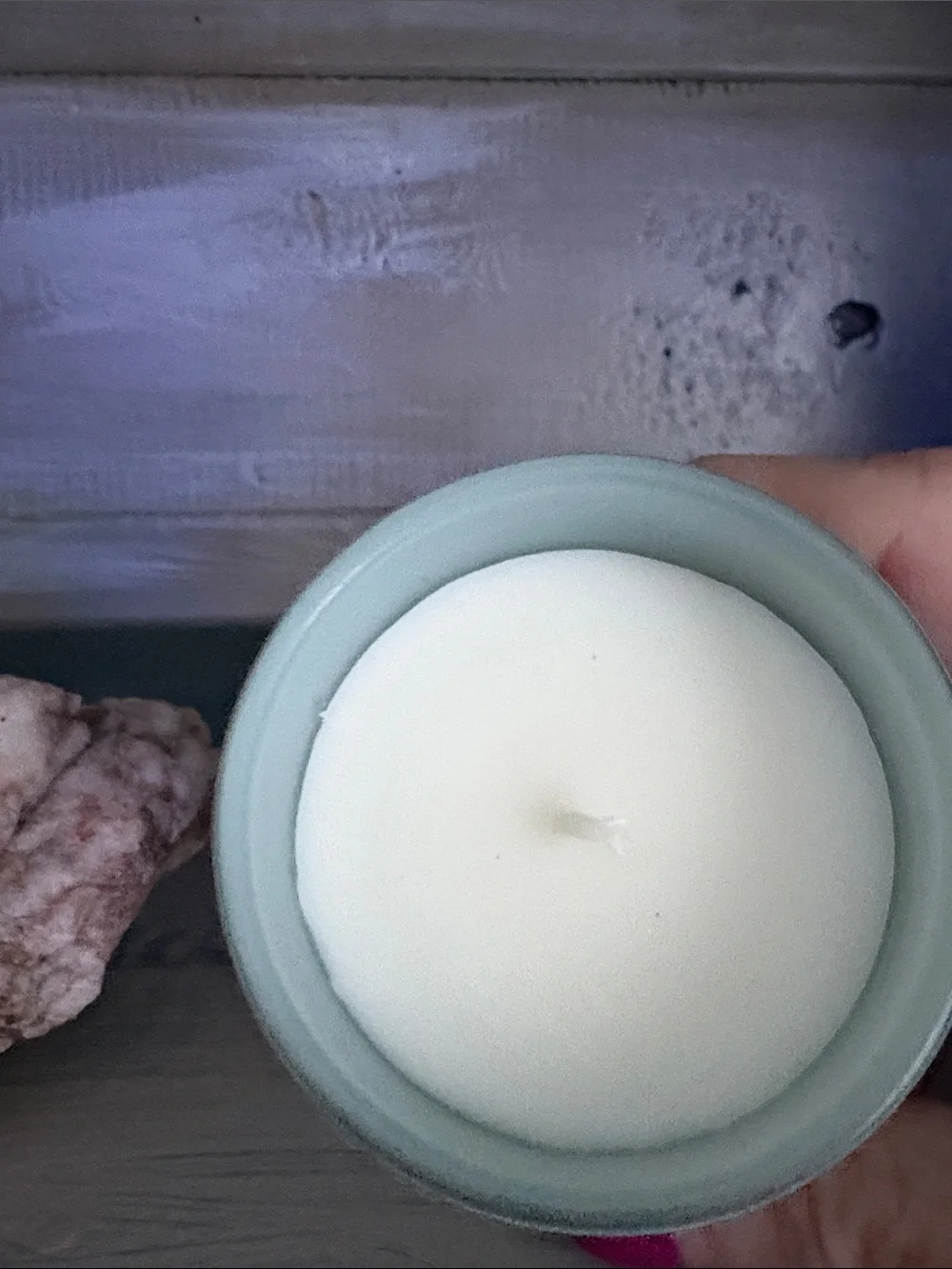 DW Home Sea Salt & Thyme Scented Candle - Light Blue with Wooden Lid